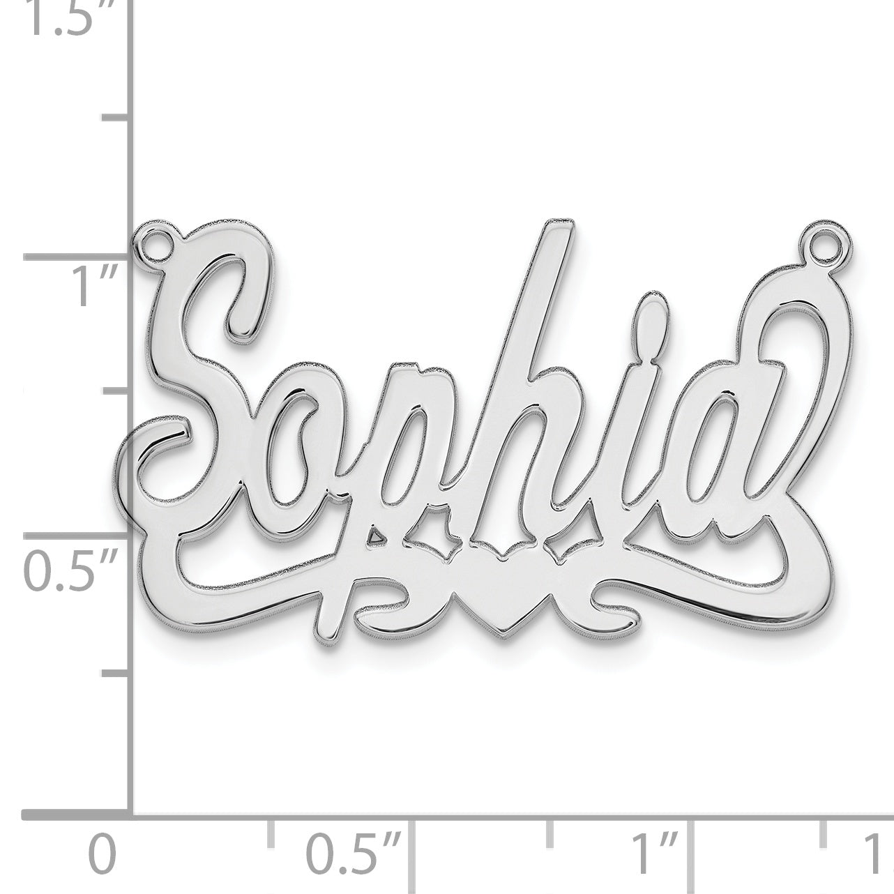 14k White Gold Heart Name Plate Secondary image