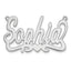 10k White Gold Heart Name Plate