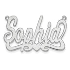 14k White Gold Heart Name Plate