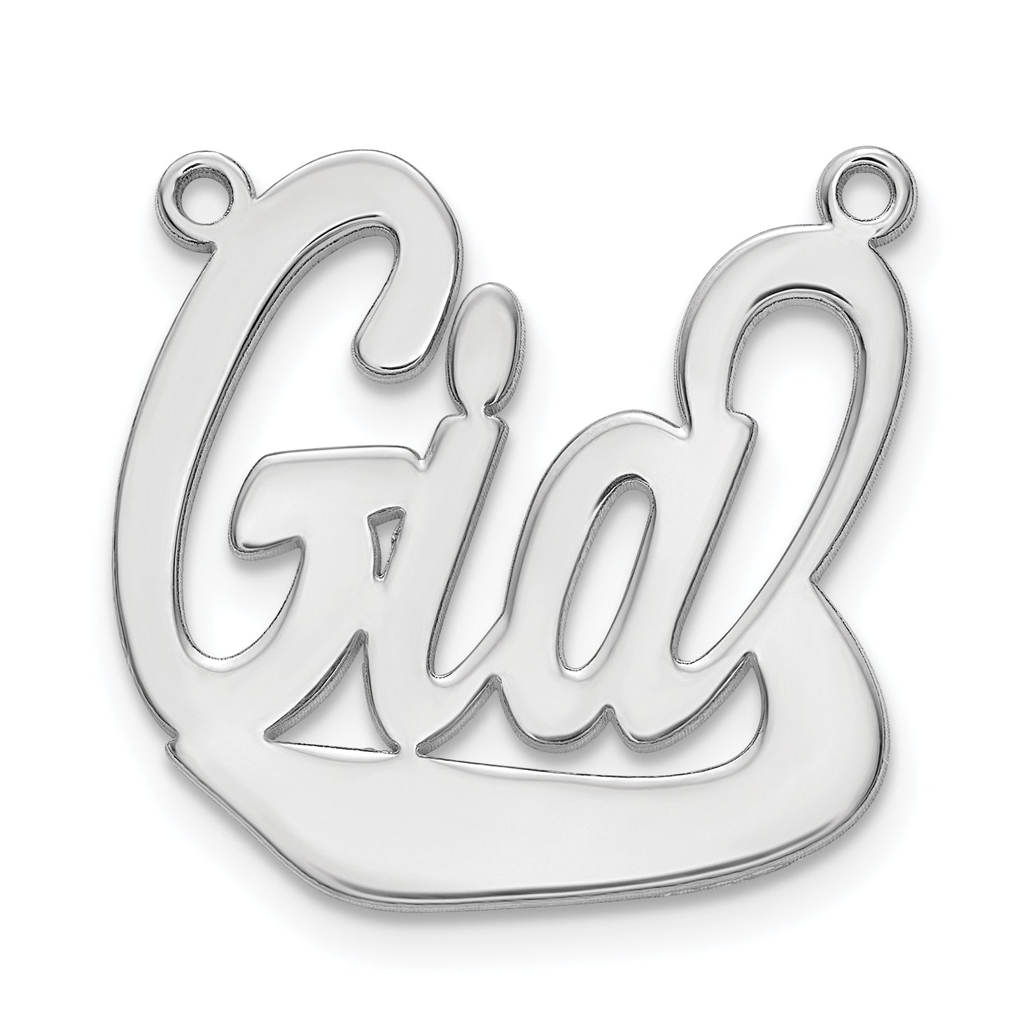 Sterling Silver/Rhodium-plated Underlined Name Plate Secondary image
