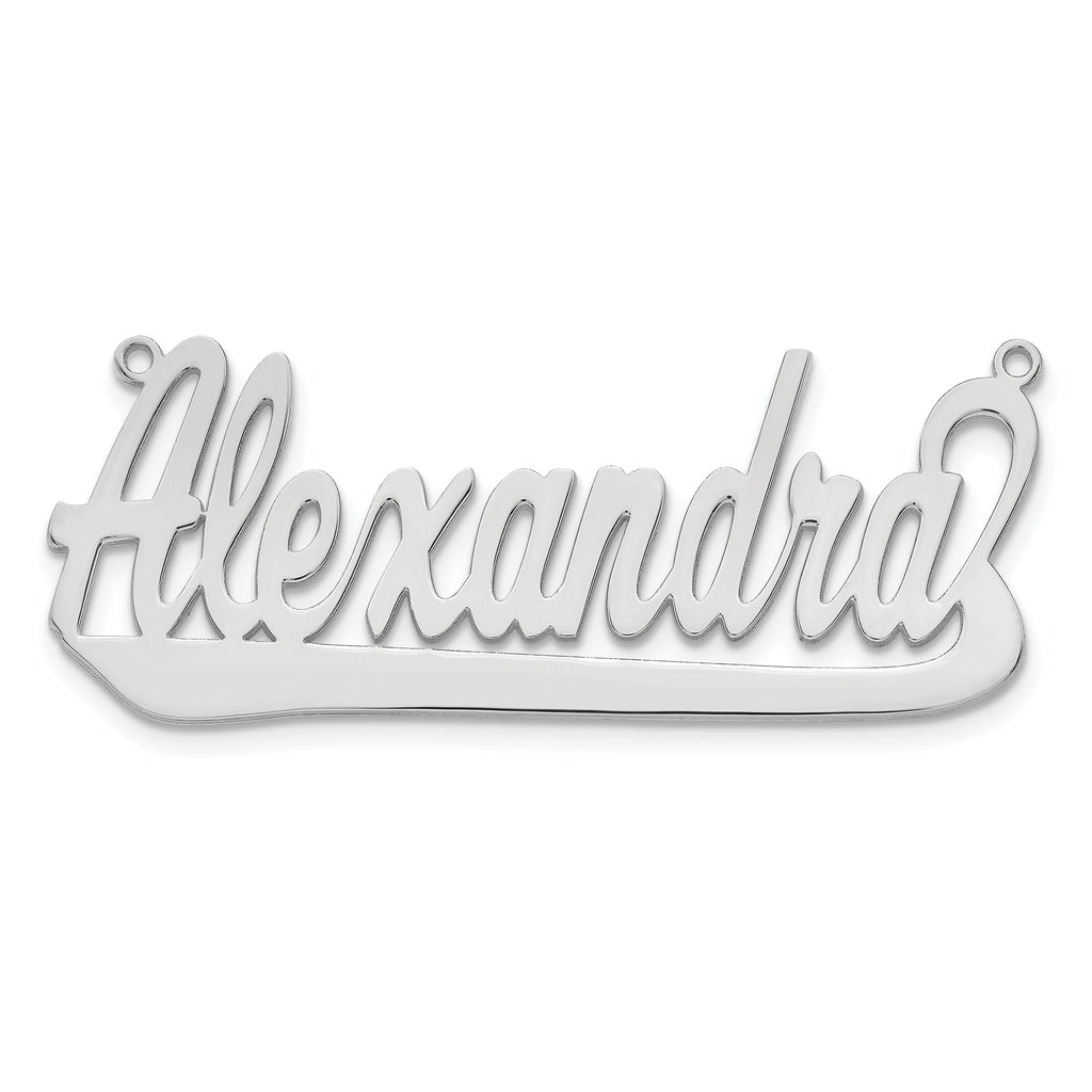 Sterling Silver/Rhodium-plated Underlined Name Plate