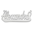 Sterling Silver/Rhodium-plated Underlined Name Plate