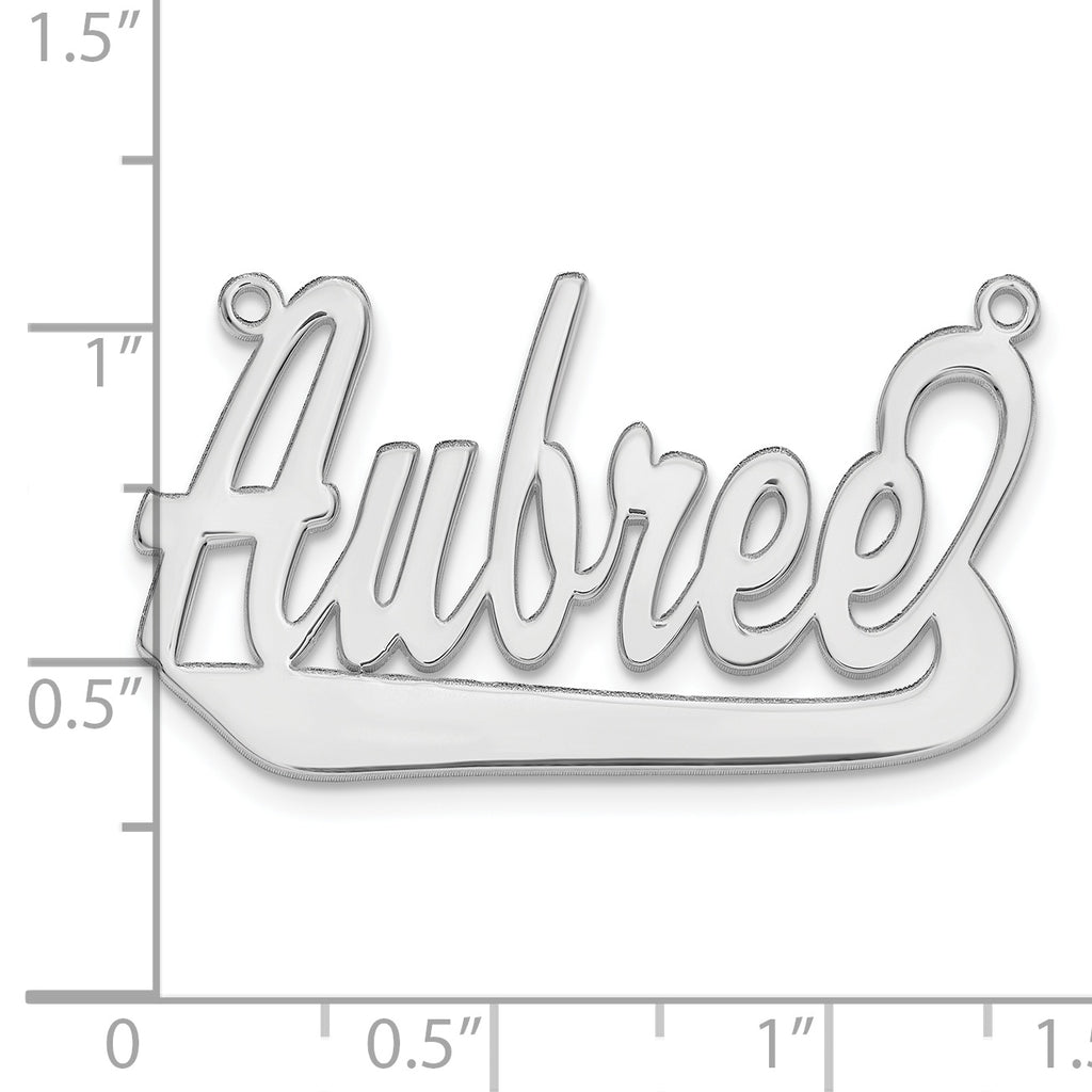 14k White Gold Underlined Name Plate