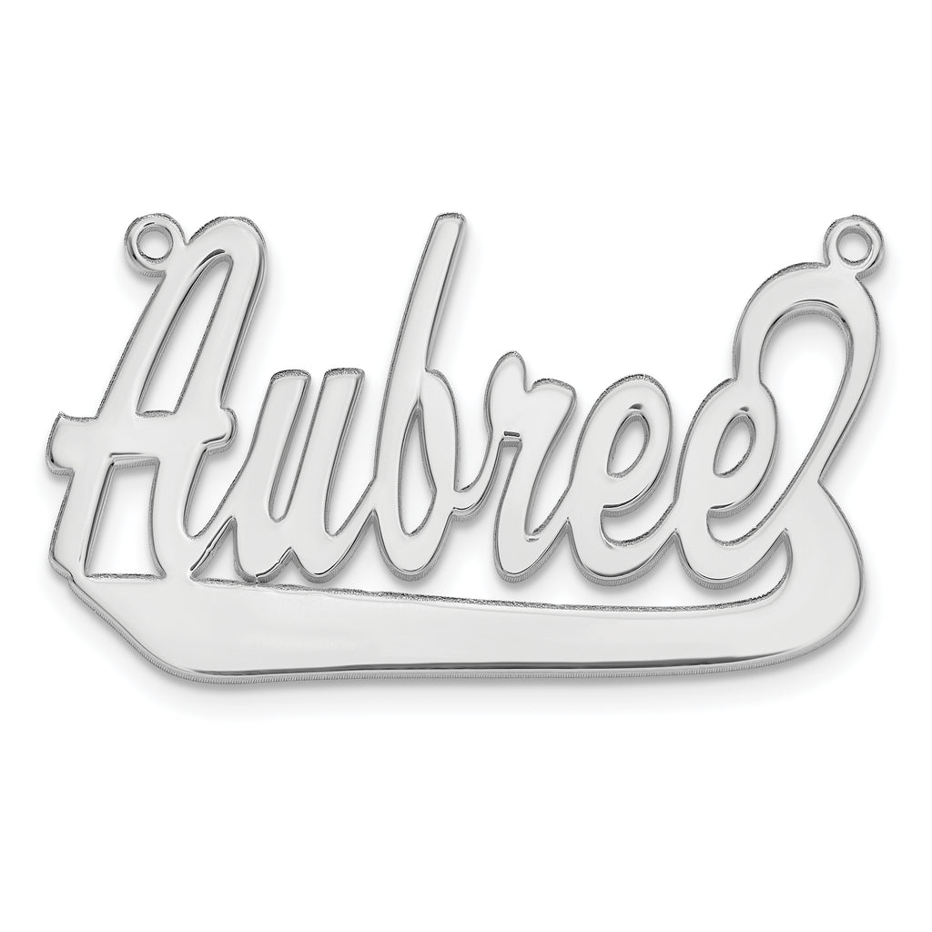 14k White Gold Underlined Name Plate
