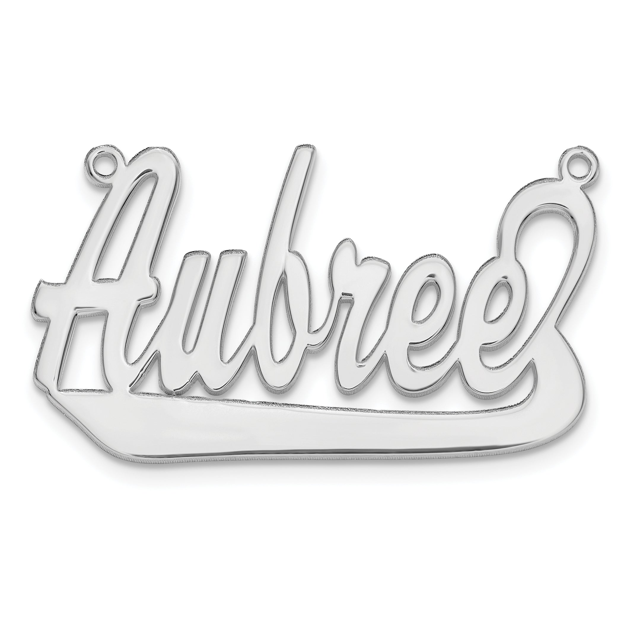 14k White Gold Underlined Name Plate