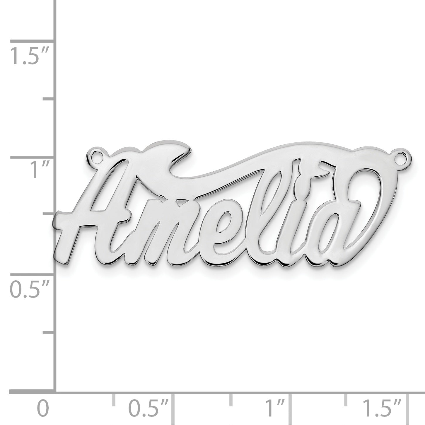 14k White Gold Polished Name Plate Secondary image