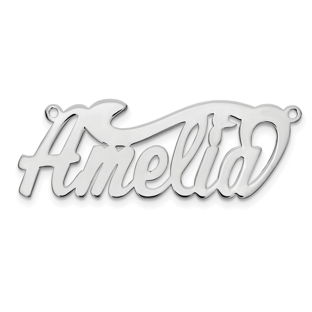14k White Gold Polished Name Plate