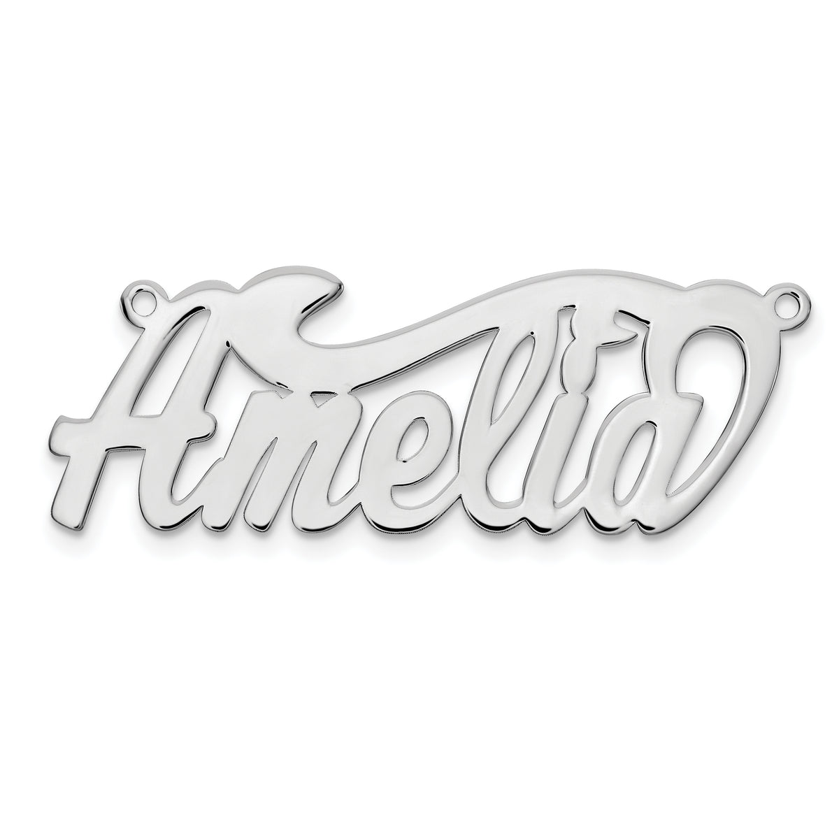14k White Gold Polished Name Plate