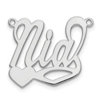 Sterling Silver/Rhodium-plated Polished Heart Name Plate