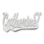 Sterling Silver/Rhodium-plated Polished Heart Name Plate