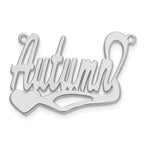 Sterling Silver/Rhodium-plated Polished Heart Name Plate