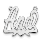 10k White Gold Polished Heart Name Plate