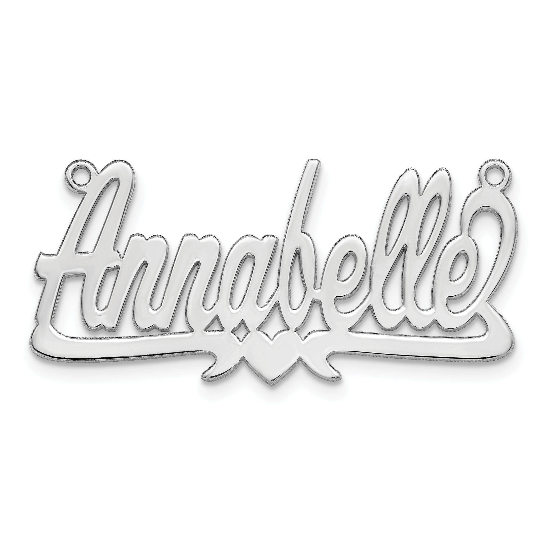 10k White Gold Polished Heart Name Plate
