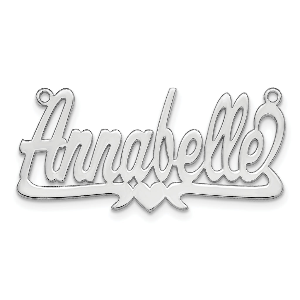 14k White Gold Polished Heat Name Plate
