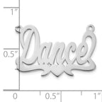 Sterling Silver/Rhodium-plated Polished Heart Name Plate