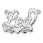 10k White Gold Polished Heart Name Plate