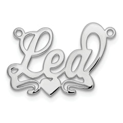 10k White Gold Polished Heart Name Plate