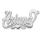 sterling Silver/Rhodium-plated Polished Heart Name Plate