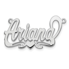 10k White Gold Polished Heart Name Plate