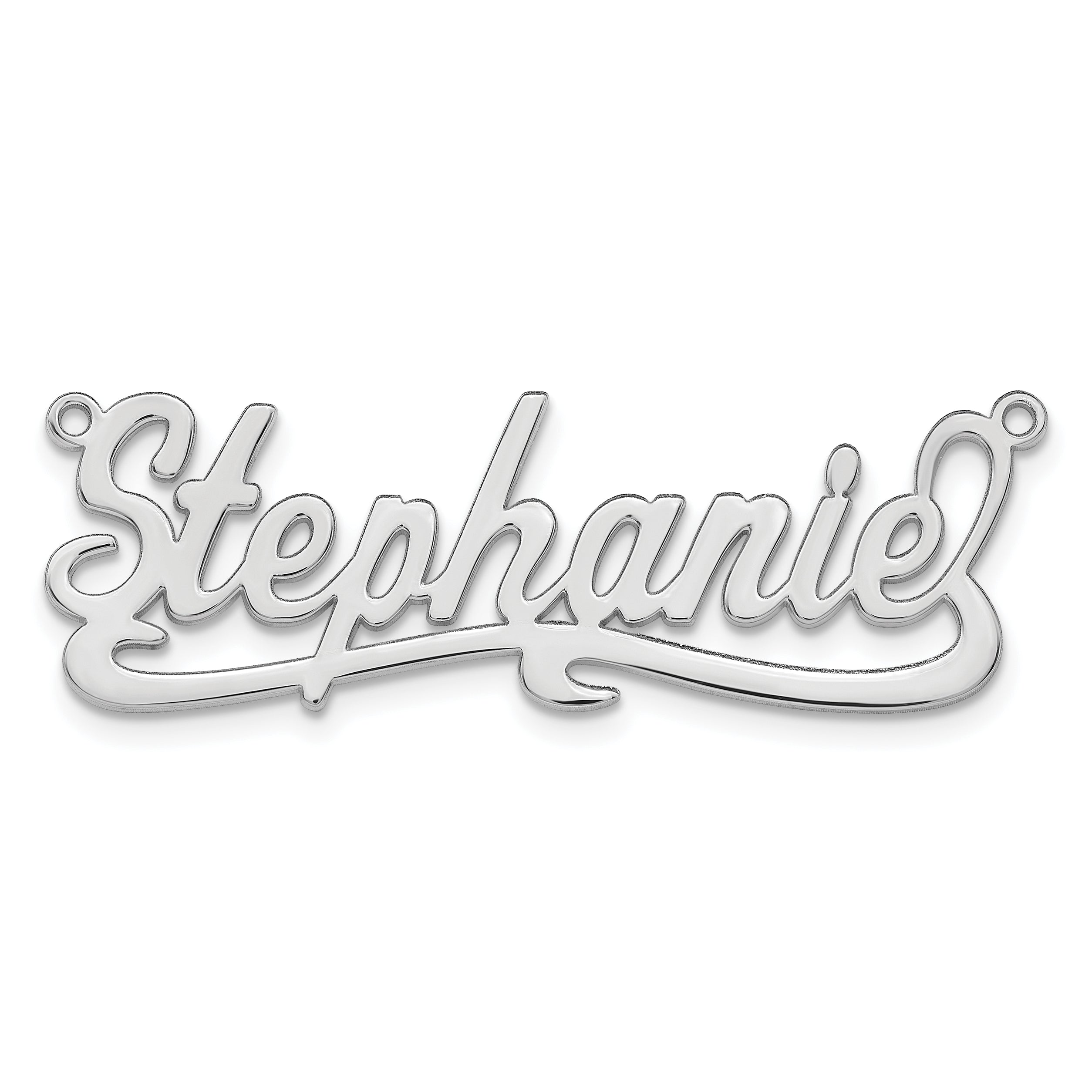 Sterling Silver/Rhodium-plated Polished Name Plate