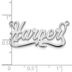Sterling Silver/Rhodium-plated Polished Name Plate