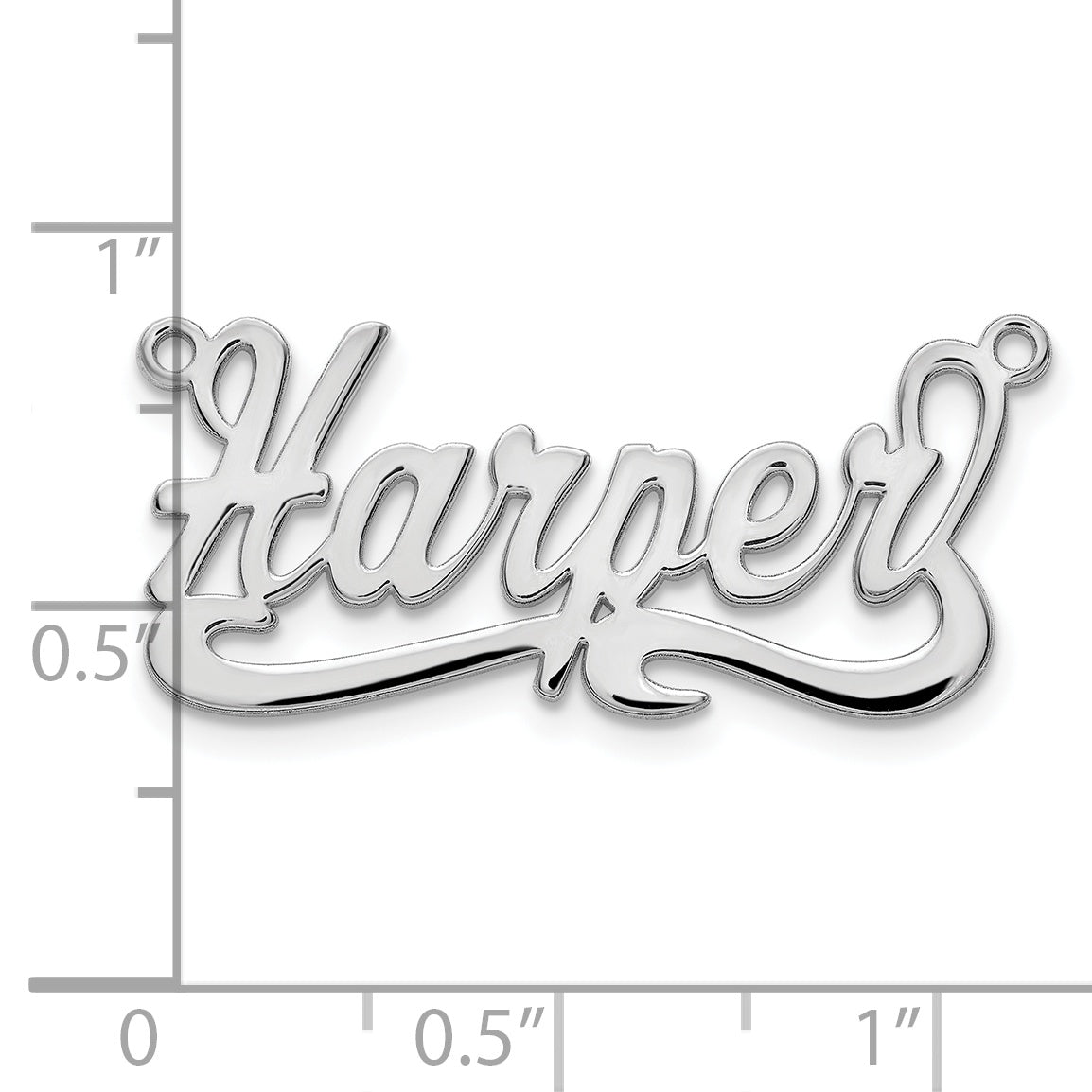 14k White Gold Polished Name Plate