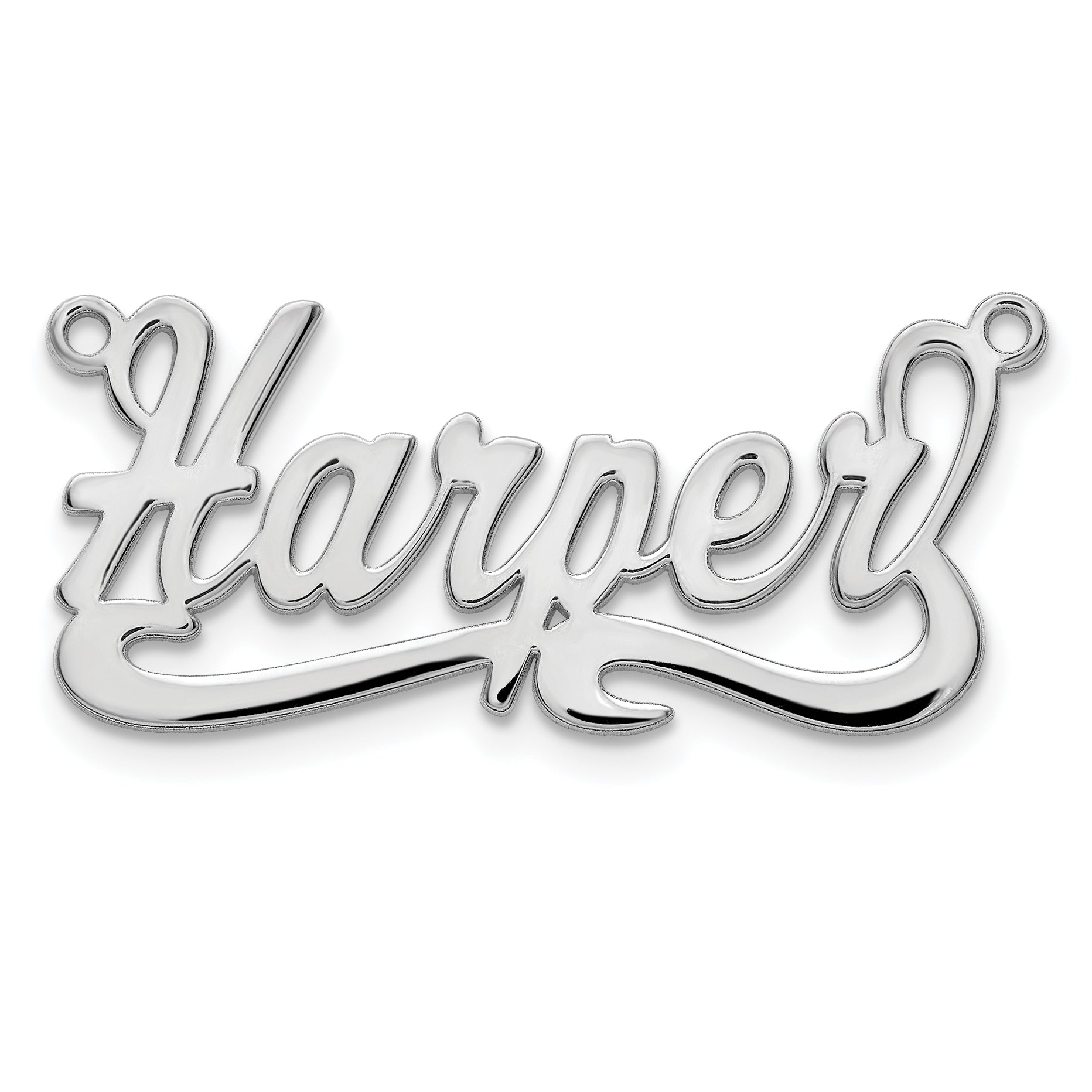 Sterling Silver/Rhodium-plated Polished Name Plate Main image