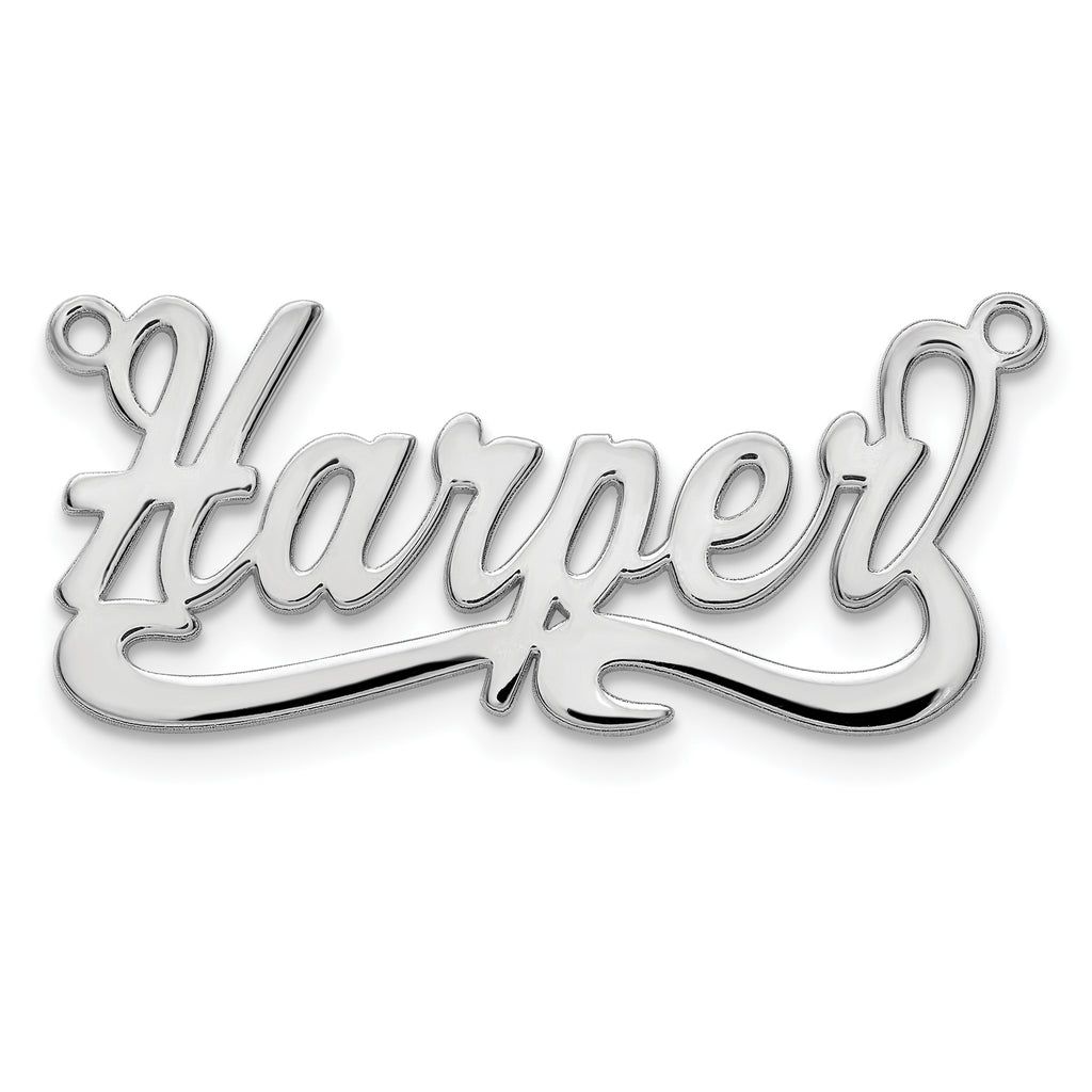 Sterling Silver/Rhodium-plated Polished Name Plate
