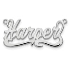Sterling Silver/Rhodium-plated Polished Name Plate
