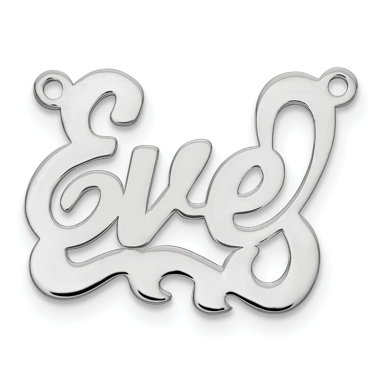 Sterling Silver/Rhodium-plated Polished Name Plate Secondary image