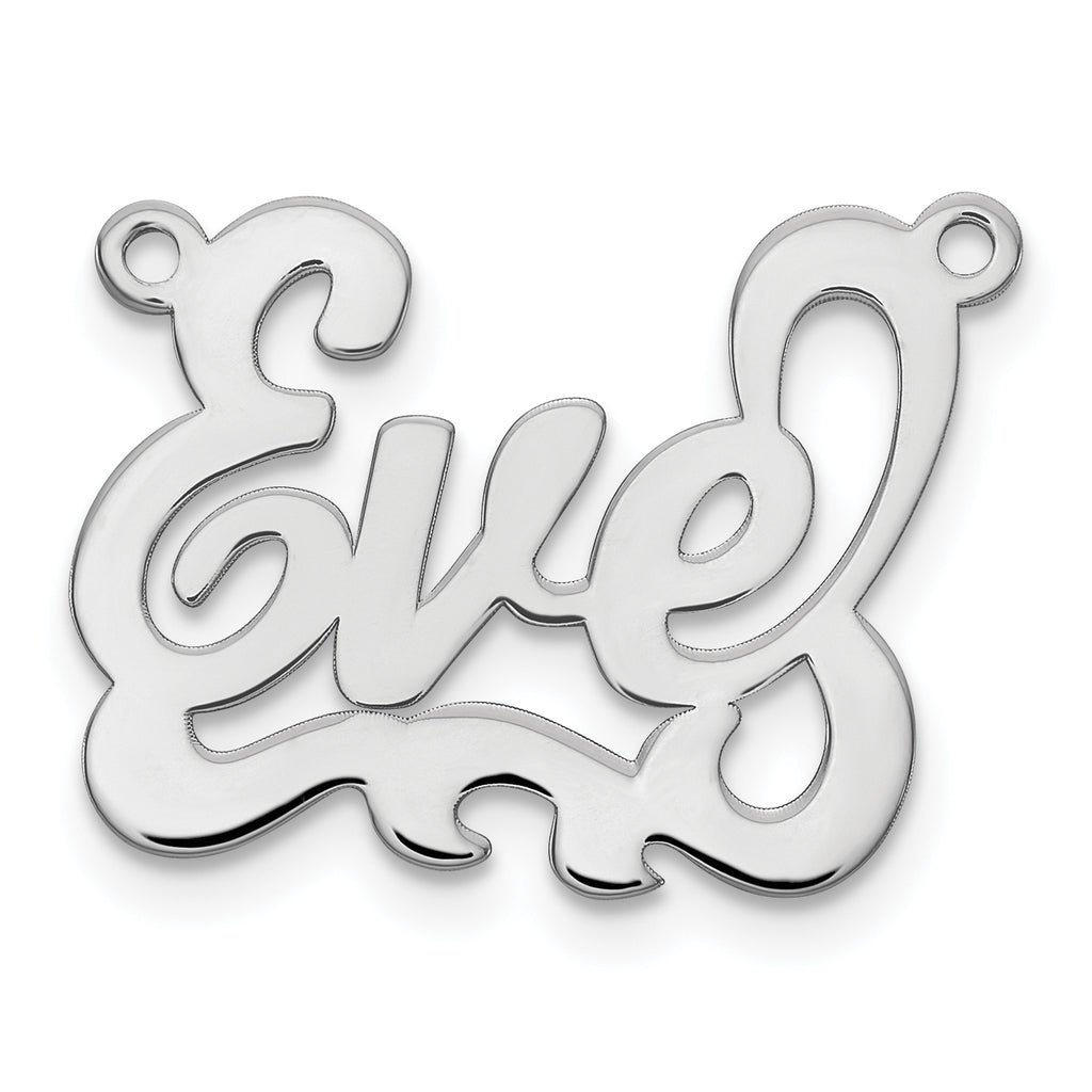Sterling Silver/Rhodium-plated Polished Name Plate
