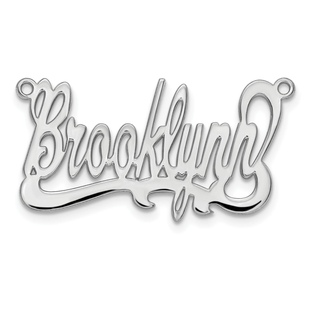 Sterling Silver/Rhodium-plated Polished Name Plate