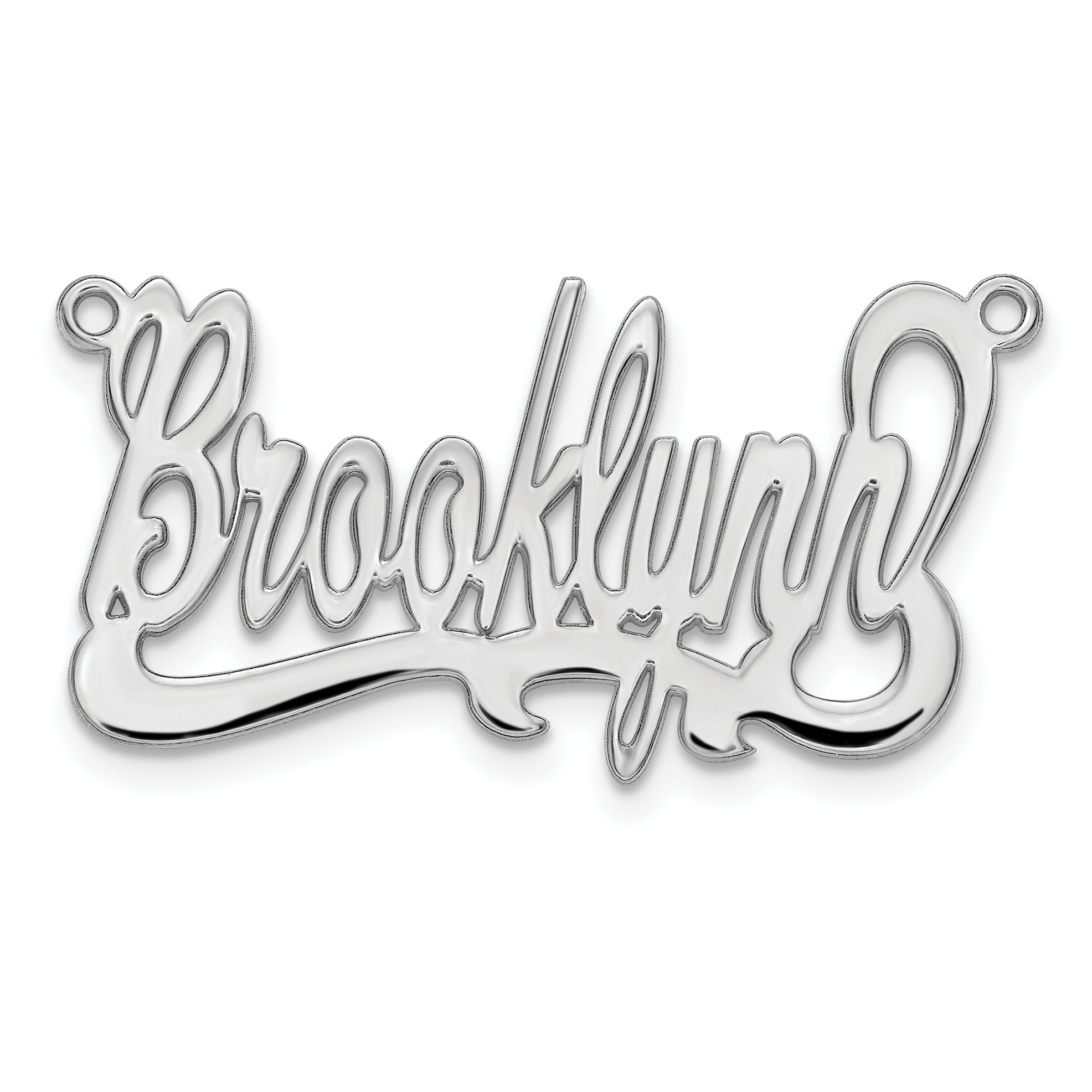 Sterling Silver/Rhodium-plated Polished Name Plate