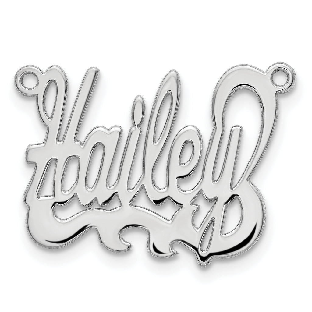 14k White gold Polished Name Plate