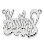 14k White gold Polished Name Plate