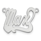 10k White Gold Polished Heart Name Plate