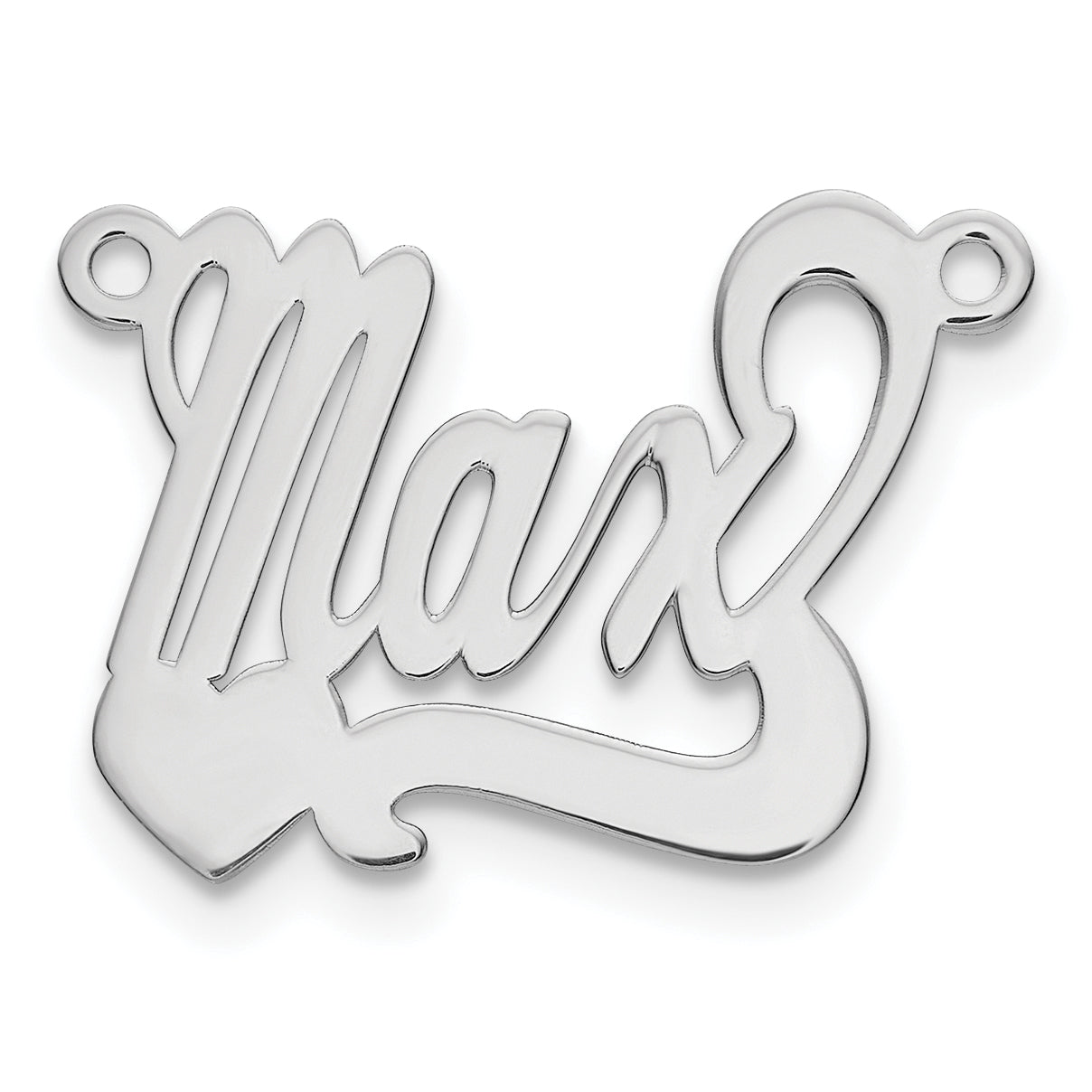 10k White Gold Polished Heart Name Plate