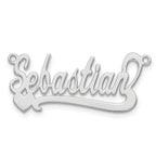10k White Gold Polished Heart Name Plate