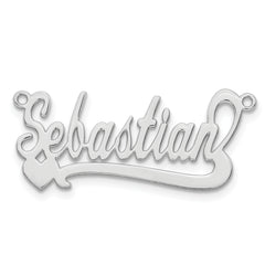 10k White Gold Polished Heart Name Plate