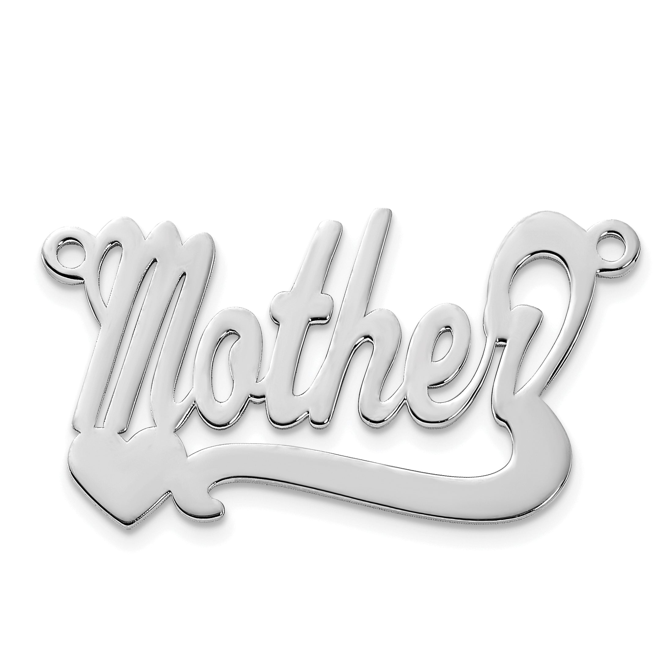 10k White Gold Polished Heart Name Plate Main image