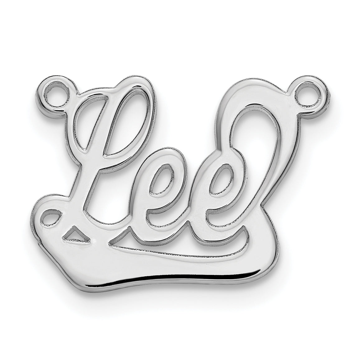 Sterling Silver/Rhodium-plated Underlined Name Plate Secondary image