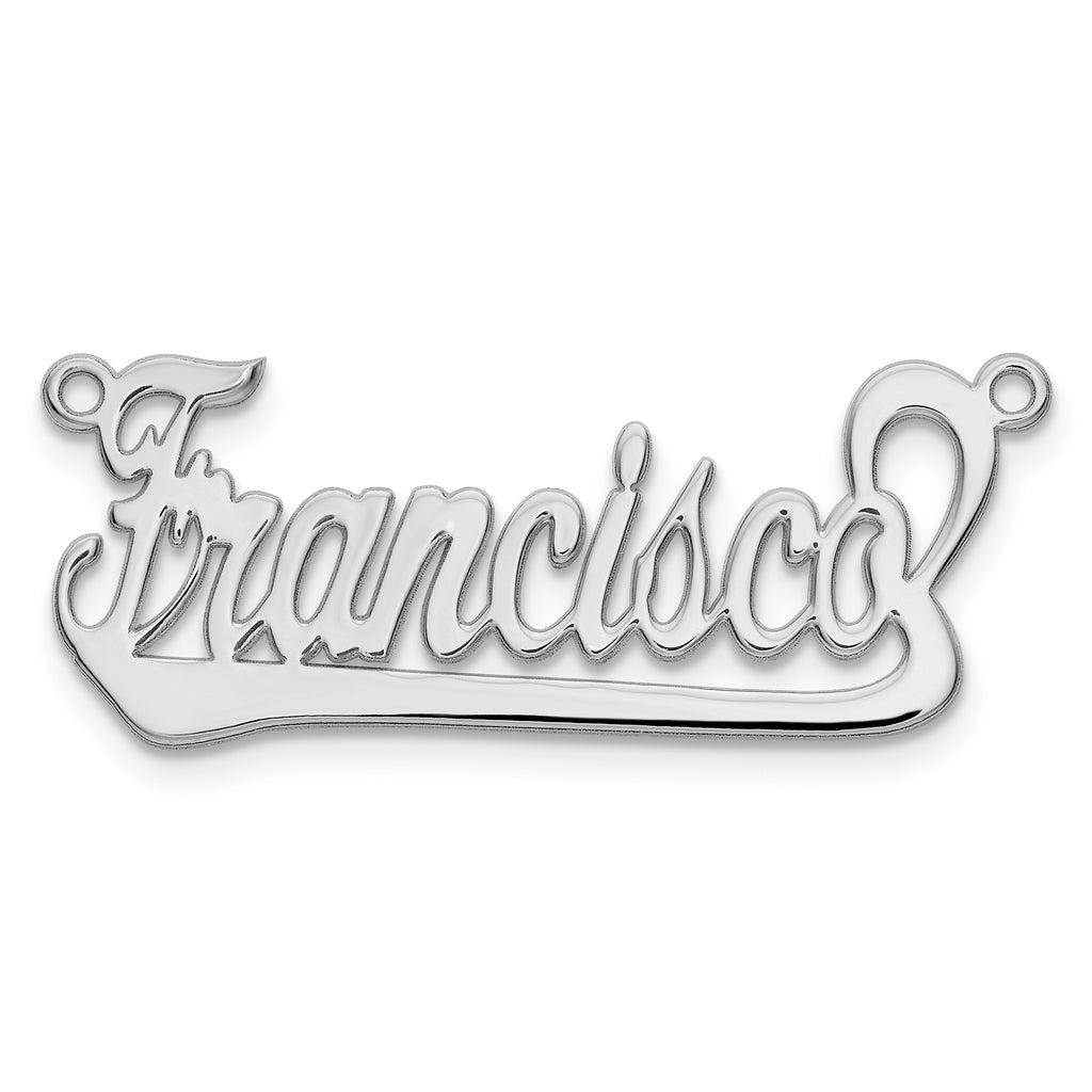 14k White Gold Underlined Name Plate