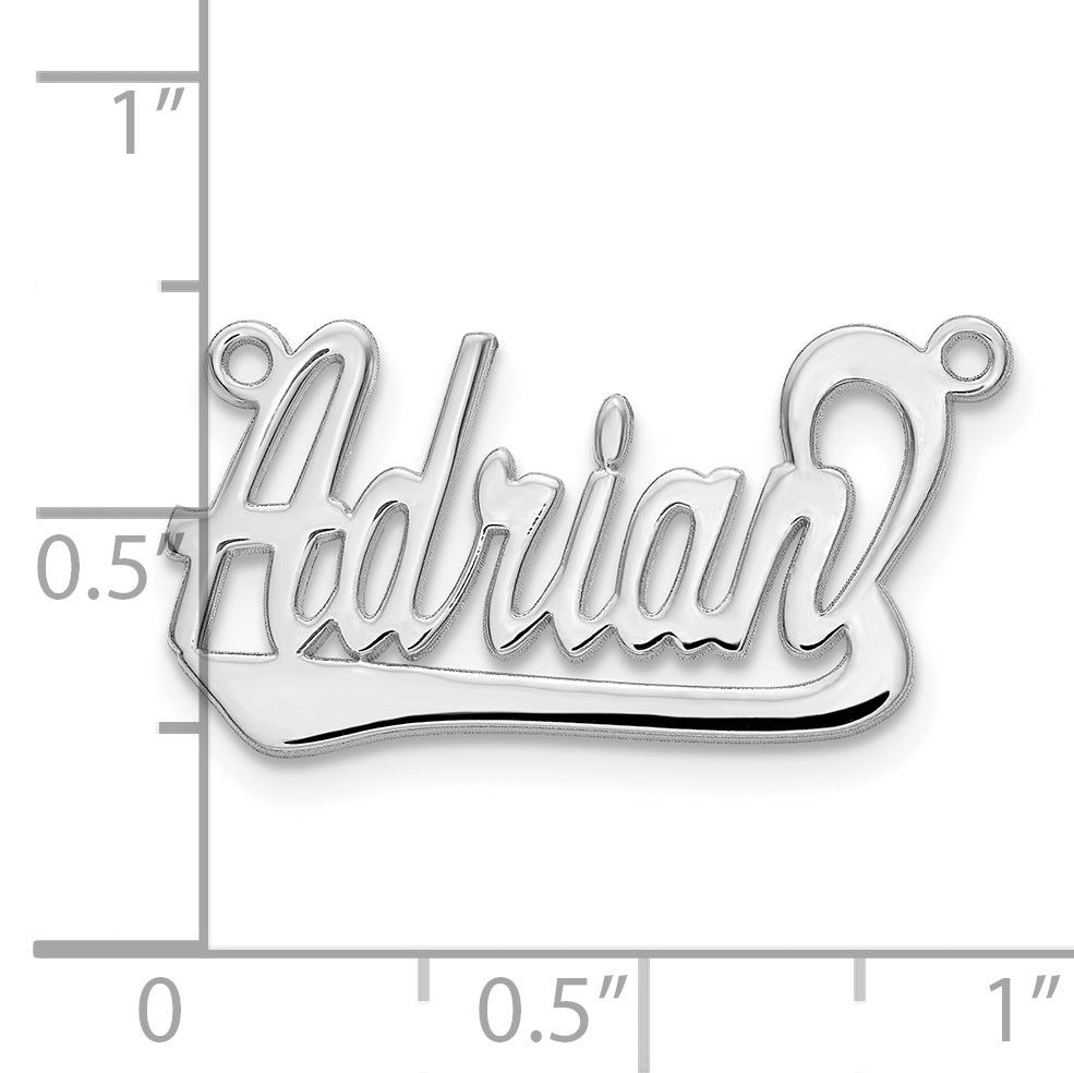 Sterling Silver/Rhodium-plated Underlined Name Plate