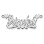 Sterling Silver/Rhodium-plated Polished Hearts Name Plate
