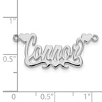 14k White Gold Polished Hearts Name Plate