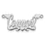 10k White Gold Polished Hearts Name Plate