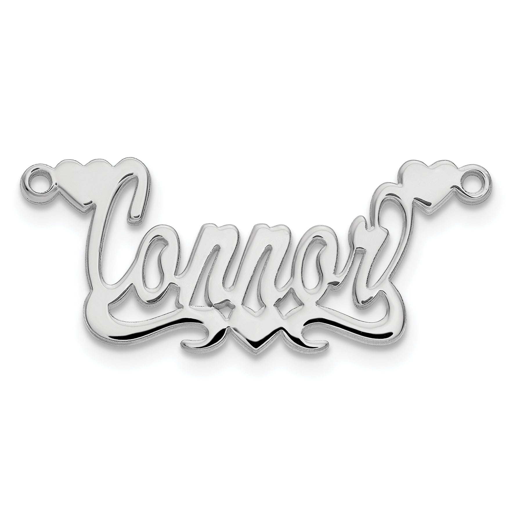 14k White Gold Polished Hearts Name Plate Main image