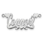 14k White Gold Polished Hearts Name Plate