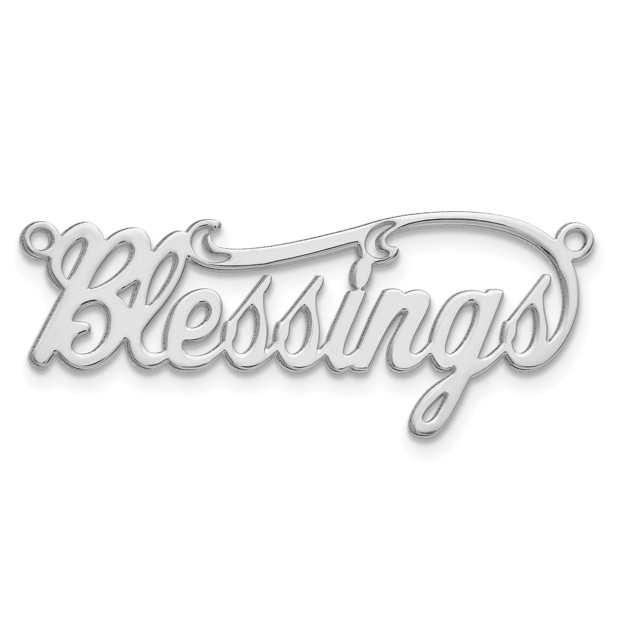 14k White Gold Polished Name Plate