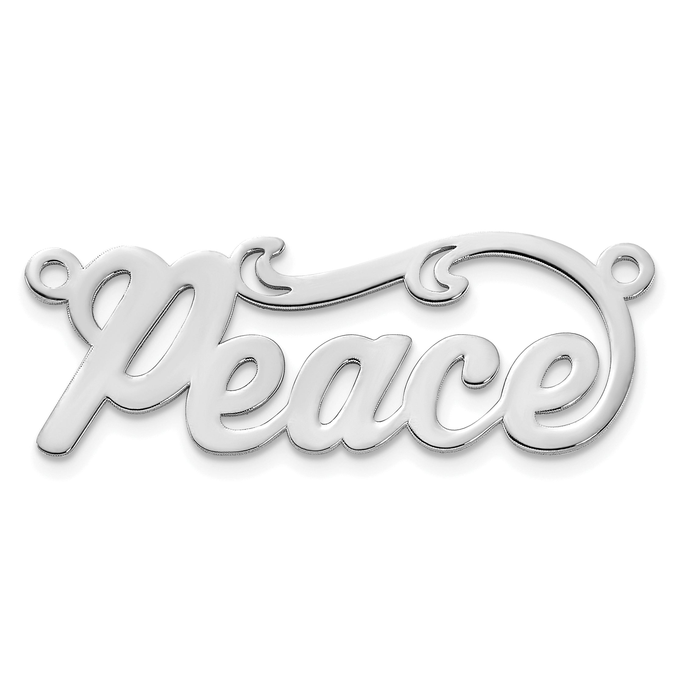 Sterling Silver/Rhodium-plated Polished Name Plate Main image